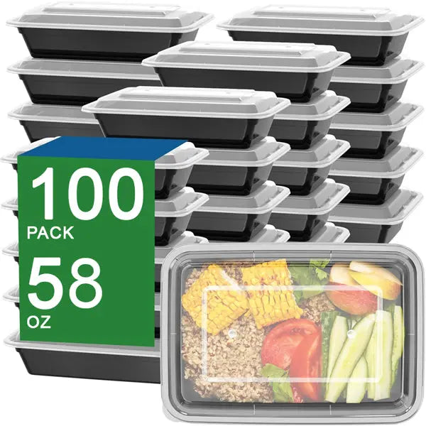 58oz Meal Prep Containers Reusable with Easy Open Lids Bulk - Choose Your Amount Unbranded